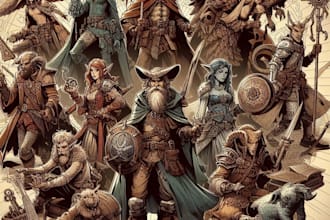 create a dnd character or party for your concept
