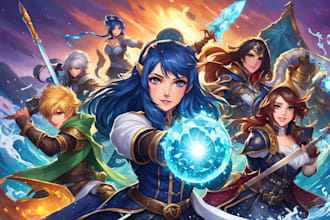 draw you splash art, cards, dnd, banners, visual novel art