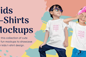 do stunning hand drawn kids baby fashion clothing boutique logo,muckup,ai model
