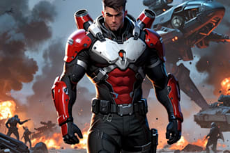 drawing a sci fi character illustration or sci fi character