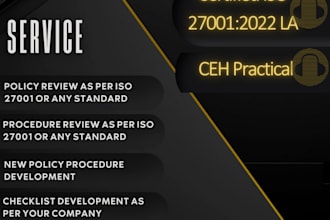 deliver iso 27001 consultancy and create compliance documentation