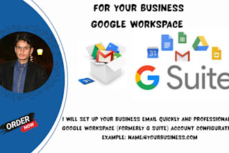 g suite, google workspace, and gmail configure with in one hour