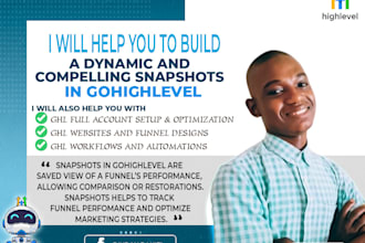 build ghl snapshots ghl funnels and automations, ghl setup
