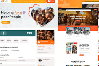 design non profit website, charity, fundraiser, ngo website, 501c3, donation box
