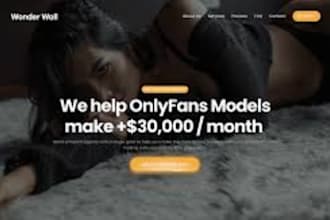 design onlyfans agency website, modeling website, management website