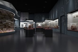create 3d museum, art gallery space, and exhibition rooms