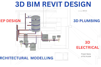 draw 3d plumbing bim revit design model for architectural and electrical