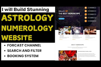 build responsive astrology forecast numerology website spiritual products upload