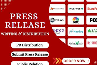 write and distribute press release to UK, spanish, italian,USA,french, german