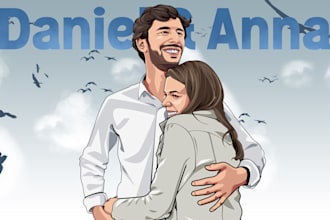 draw cute and romantic couple cartoon in 24 hours