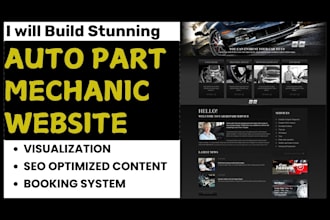 design stunning auto part mechanic website auto part shopify store ymm