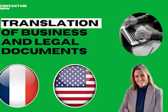 translate business or legal documents from english to french