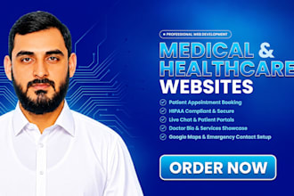 create healthcare, medical, dental clinic, home care website