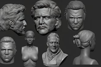 sculpt high quality 3d model, 3d character with zbrush for 3d printing