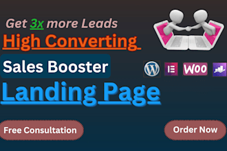 build wordpress landing page design, high converting sales page,sales funnel
