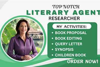 find literary agent that believe in your book, write you query letter, synopsis