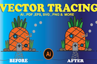 vector trace image , redraw image , covert logo to vector