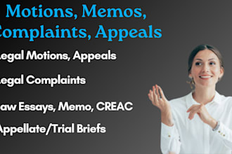 draft ready to file court documents, motions, complaints, appeals