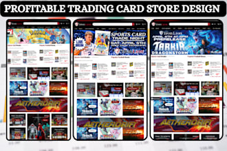 design trading card shopify store pokemon game card store trading card website
