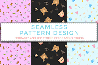 do cute seamless pattern design for babies kids textile