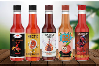 do label,logo for hot sauce, seasoning, spices, dips, salsa, rub,pepper,jar, bbq