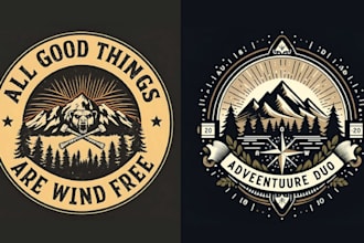 make woodwork sawmill mountain and vintage badge logo