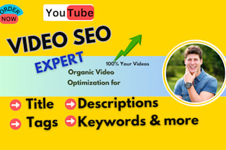 be youtube SEO expert for higher rankings and faster channel growth