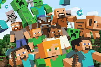 draw a minecraft cartoon  minecratf banner cartoon gaming gaming twitch banner