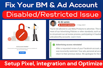 fix disable or restriction issue of fb ad account and business manager