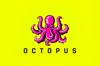 create octopus mascot logo design for you
