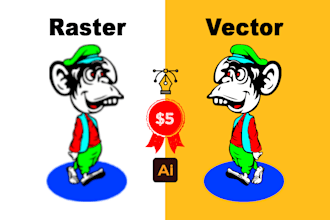 do manual vector tracing of any raster image logo or icons