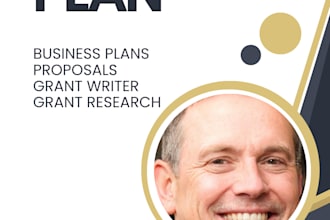 develop a detailed business plan, proposal, grant writer, grant research
