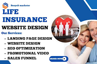 design professional life insurance and health insurance website design