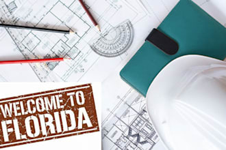 review and stamp florida and texas architectural drawings USA city permit