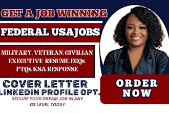 write federal resume for usajobs, military, veteran, civilian, ecq, ptq, ksa