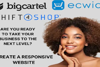 setup big cartel store, ecwid store, big commerce, shopify website shift4shop