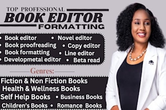 edit, proofread, format, beta read your fiction, nonfiction ebook, children book