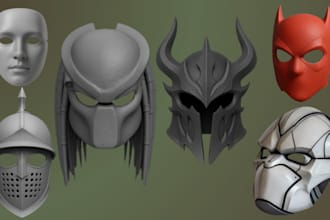 sculpt 3d mask 3d helmet, printable 3d mask cosplay 3d mask for printing