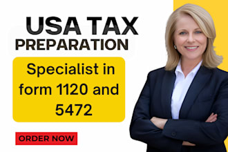 prepare fax file US tax forms 1120 and 5472 for non resident llc tax returns