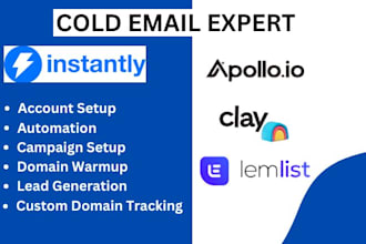 setup instantly ai automation clay com lemlist for cold email outreach