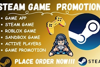 do steam game promotion, game app advertising to massive player and wishlist