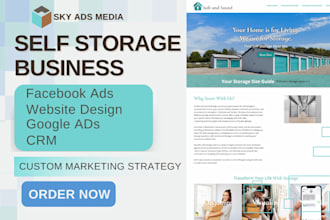 design self storage website, set up storage unit leads, set storage facility ads