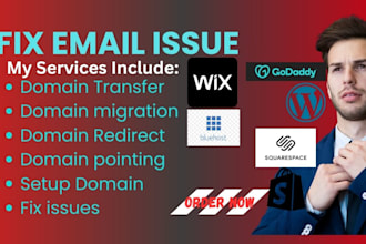 fix email issue, fix domain, fix dns issue, setup domain and verify domain host