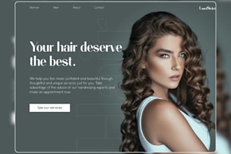 design hair extension shopify website hair beauty salon wig hair extension store
