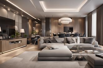 cgi 3d virtual tour for real estate apartment interior, exterior with 3d render