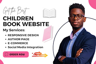 design book author website, children book website, professional author website