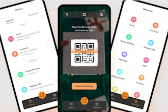 develop custom qr code scanner, bar code scanner app for android and ios