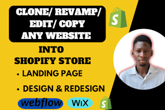copy clone duplicate redesign shopify store or shopify website redesign