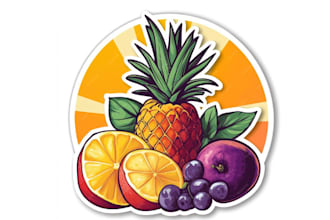 design organic natural new fruit logo