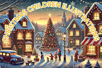 draw kids christmas animated story illustrations christmas book